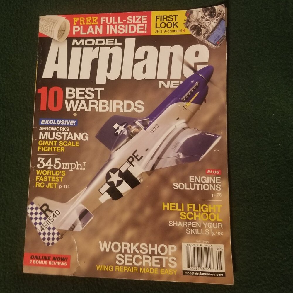 Model Airplane News magazine, May 2010- with large plan!